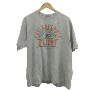 リーボック Reebok Tシャツ カットソー L グレー 半袖 グラフィックプリント ラウンドネック /GR ■ECE003 メンズ