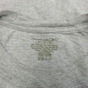 リーボック Reebok Tシャツ カットソー L グレー 半袖 グラフィックプリント ラウンドネック /GR ■ECE003 メンズ