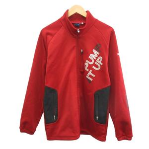 リーボック Reebok トラックジャケット ジャージ 長袖 裏起毛 ハイネック ジップアップ ロゴ プリント XL 赤 レッド /XZ ■ECB002 メンズ