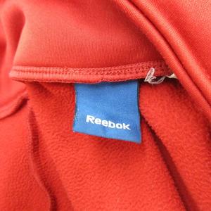 リーボック Reebok トラックジャケット ジャージ 長袖 裏起毛 ハイネック ジップアップ ロゴ プリント XL 赤 レッド /XZ ■ECB002 メンズ