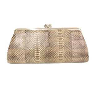 ノーブランド 美品 クラッチバッグ 白 ホワイト パイソンレザー がま口 /IL ■GY99 レディース