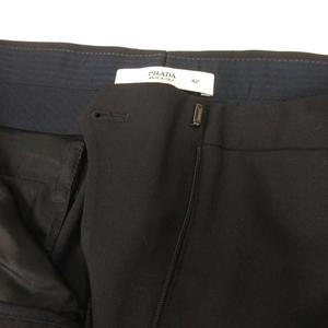 プラダ PRADA パンツ スラックス ストレート ウール センタープレス 42 黒 ブラック /SX ■GY62 レディース