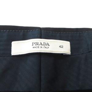 プラダ PRADA パンツ スラックス ストレート ウール センタープレス 42 黒 ブラック /SX ■GY62 レディース