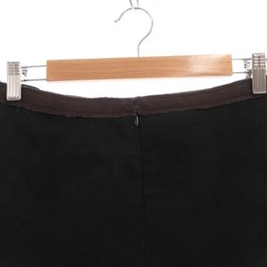 プラダ PRADA フレアスカート タック ウール ひざ丈 40 黒 ブラック /FF ■GY62 レディース