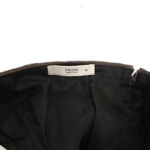 プラダ PRADA フレアスカート タック ウール ひざ丈 40 黒 ブラック /FF ■GY62 レディース