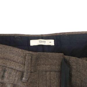プラダ PRADA パンツ スラックス ウール ストライプ 42 茶 ブラウン /FF ■GY62 レディース
