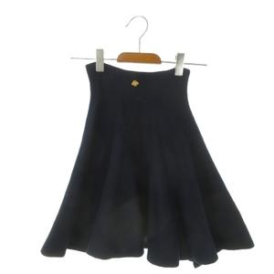 ケイトスペード KATE SPADE ニットスカート 子ども服（女の子用） M（130～140cm) 紺 ネイビー フレア ミニ丈 ロゴ付き /AO1 ■ECD003 キッズ