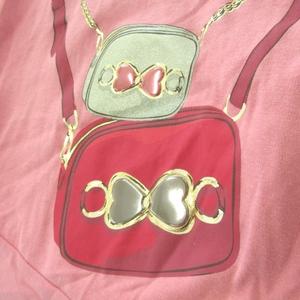ケイトスペード KATE SPADE ワンピース 子ども服（女の子用） 140 ピンク 長袖 ラウンドネック バッグモチーフ /AO3 ■ECD003 キッズ