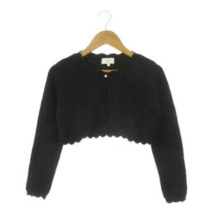 ケイトスペード KATE SPADE skirt the rules カーディガン ボレロ 子ども服（女の子用） 130 黒 ブラック クロップド丈 スカラップヘム 長袖 /AO6 ■ECD003 キッズ