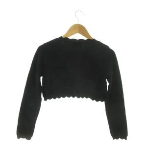 ケイトスペード KATE SPADE skirt the rules カーディガン ボレロ 子ども服（女の子用） 130 黒 ブラック クロップド丈 スカラップヘム 長袖 /AO6 ■ECD003 キッズ
