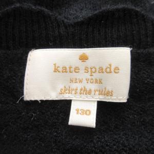 ケイトスペード KATE SPADE skirt the rules カーディガン ボレロ 子ども服（女の子用） 130 黒 ブラック クロップド丈 スカラップヘム 長袖 /AO6 ■ECD003 キッズ