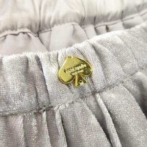 ケイトスペード KATE SPADE プリーツスカート ベロア 子ども服（女の子用） 130 グレー 膝丈 /AH27 ■ECD003 キッズ