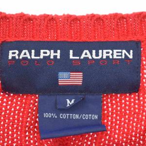 ラルフローレン RALPH LAUREN POLO SPORT ニット セーター 長袖 M 赤 レッド ■ECD003 メンズ
