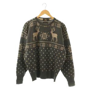 ラルフローレン RALPH LAUREN ウールニット セーター プルオーバー ノルディック柄 M グレー ベージュ /CX ■ECD003 メンズ