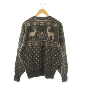 ラルフローレン RALPH LAUREN ウールニット セーター プルオーバー ノルディック柄 M グレー ベージュ /CX ■ECD003 メンズ