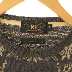 ラルフローレン RALPH LAUREN ウールニット セーター プルオーバー ノルディック柄 M グレー ベージュ /CX ■ECD003 メンズ