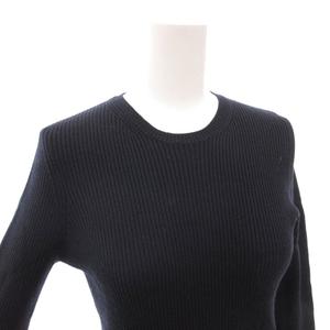 プラダ PRADA リブニット セーター クルーネック 長袖 ストレッチ 42 紺 ネイビー /FF ■GY62 