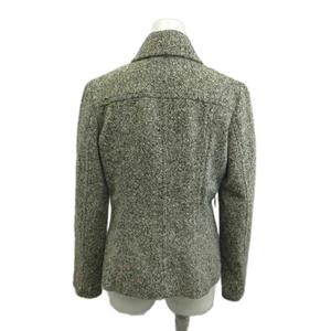エムケー ミッシェルクラン MK MICHEL KLEIN ピーコート  38 ブラック ホワイト 長袖 ダブルブレスト ミックスカラー /RY ■GY49 レディース
