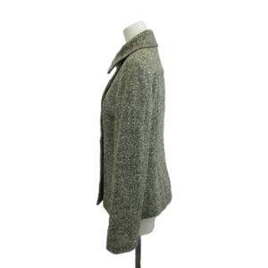 エムケー ミッシェルクラン MK MICHEL KLEIN ピーコート  38 ブラック ホワイト 長袖 ダブルブレスト ミックスカラー /RY ■GY49 レディース
