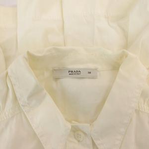 プラダ PRADA シャツ ブラウス ストレッチ コットン 長袖 38 白 ホワイト /FF ■GY62 レディース