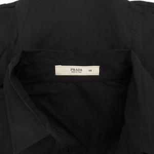 プラダ PRADA シャツ ブラウス ストレッチ 長袖 38 黒 ブラック /FF ■GY62 レディース