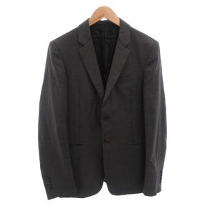 プラダ PRADA スーツ セットアップ ビジネス シングル ジャケット パンツ シルク混 モヘヤ混 44R グレー /FF ■GY62 メンズ