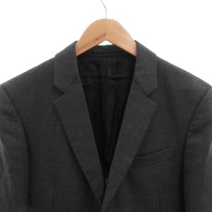 プラダ PRADA スーツ セットアップ ビジネス シングル ジャケット パンツ シルク混 モヘヤ混 44R グレー /FF ■GY62 メンズ