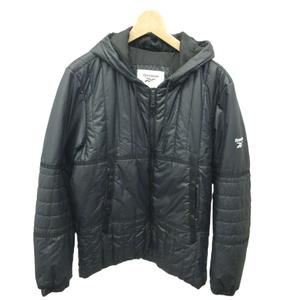 リーボック Reebok 中綿ジャケット 上着 XL 黒 ブラック フード付き 長袖 キルティング /NP ■ECE004 メンズ