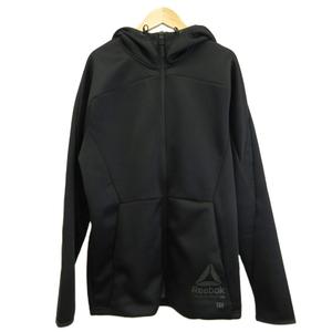 リーボック Reebok フルジップパーカー 上着 L 黒 ブラック 長袖 フード付き 無地 /YU ■ECA004 メンズ