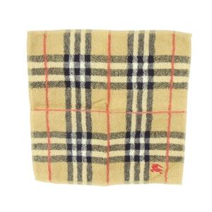 バーバリー BURBERRY ハンカチ 茶 ブラウン チェック柄 ロゴ刺繍 パイル /MN28 ■GY59 メンズ レディース