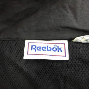 リーボック Reebok ナイロンジャケット ブルゾン ライトアウター フード収納式 ジップアップ ロゴ 刺繍 M 黒 ブラック /XZ ■ECB004 メンズ