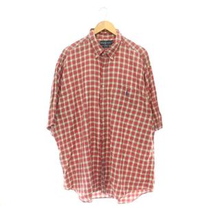 ラルフローレン RALPH LAUREN チェック シャツ BD ボタンダウン 半袖 XXL 赤 レッド /HS ■GY53 メンズ
