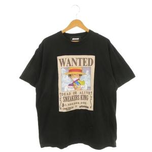 アトモス atmos × ワンピース ONE PIECE Tシャツ XL 黒 ブラック 半袖 グラフィックプリント ルフィ 手配書 /AH35 ■ECD004 メンズ