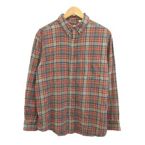 チャップス CHAPS シャツ L 赤 レッド 青 ブルー オフホワイト チェック柄 ボタンダウンカラー 長袖 /NP ■ECA005 メンズ