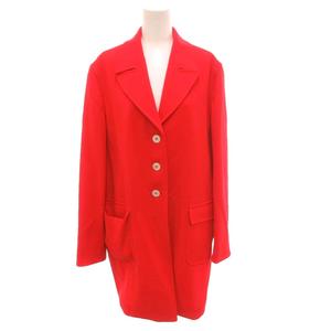 マックスマーラ MAX MARA スプリングコート チェスター ベルト付き ウール ひざ丈 42 赤 レッド /FF ■GY74 レディース