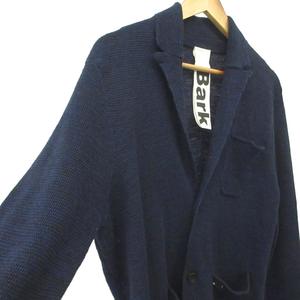バーク Bark カーディガン 上着 L 紺 ネイビー 無地 長袖 シングルブレスト /KK ■GY53 メンズ