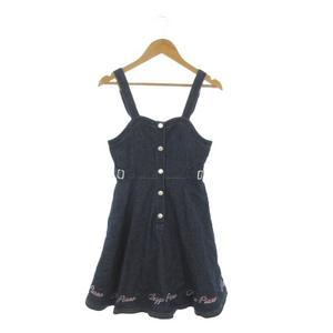 メゾピアノ mezzo piano ジャンパースカート 子ども服（女の子用） 140 紺 ネイビー デニム地 ノースリーブ ロゴ刺繍 6031311-168 /AO13 ■ECD005 キッズ
