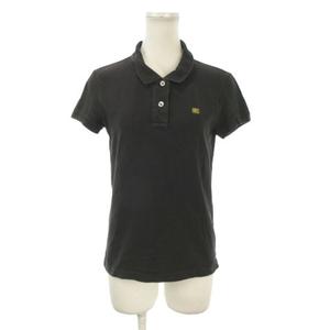 ポロジーンズ ラルフローレン POLO JEANS ポロシャツ M 黒 ブラック 無地 半袖 KK-WJ-HM-2009 /AO24 ■ECD005 レディース