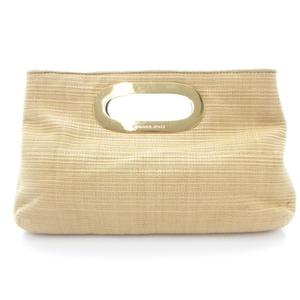 マイケルマイケルコース Michael michael kors ストロークラッチバッグ ハンドバッグ ゴールドトーンハンドル ベージュ /SX ■GY53 レディース