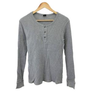 アヴィレックス AVIREX ヘンリーネック長袖Tシャツ M グレー ワッフル生地 長袖 /SH ■GY70 メンズ