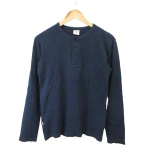 アヴィレックス AVIREX 長袖Tシャツ M 紺 ネイビー ヘンリーネック 長袖 /SH ■GY70 メンズ