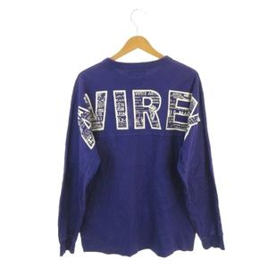 アヴィレックス AVIREX ロンT Tシャツ L 紫 パープル ロゴプリント 長袖 ラウンドネック /AH23 ■GY70 メンズ