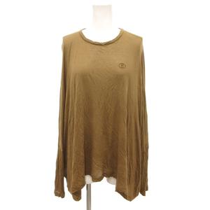 エムエムシックス メゾンマルジェラ MM6 Maison Margiela Tシャツ ニット カットソー ドルマンスリーブ 薄手 レーヨン 長袖 ロゴ刺繍 S 茶 ブラウン /JS ■GY78 レディース