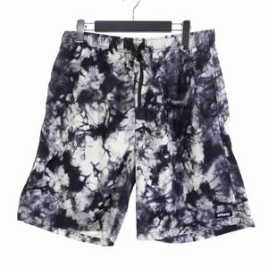ステューシー STUSSY Bleach Nylon Mountain Short ショートパンツ ショーツ L ブラック/ホワイト メンズ