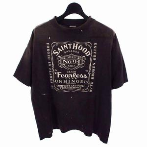 セントマイケル SAINTMICHAEL × ネイバーフッド NEIGHBORHOOD 25SS STHD FEARLESS TEE Tシャツ カットソー 半袖 L ブラック 黒 SM-HR8-0000-C70 メンズ