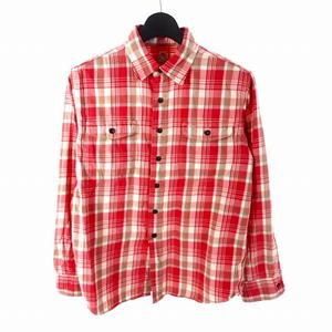カトー KATO` チェックシャツ 長袖 S レッド 赤 メンズ