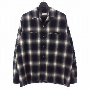 アンダーカバー UNDERCOVER 24AW オンブレチェックシャツ 長袖 3 ブラック 黒 UP2D4402 メンズ