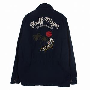 クリフメイヤー KRIFF MAYER K.MAYER 刺繍 ミリタリーシャツ 長袖 ジャケット M ネイビー 紺 1724001A メンズ