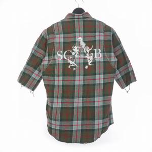 アンダーカバー UNDERCOVER scab スキャブ 復刻 チェックシャツ 5分袖 1 グレー系 メンズ
