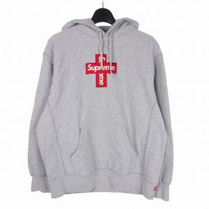 シュプリーム SUPREME 20AW Cross Box Logo Hooded Sweatshirt クロスボックスロゴ パーカー フーディ M グレー メンズ